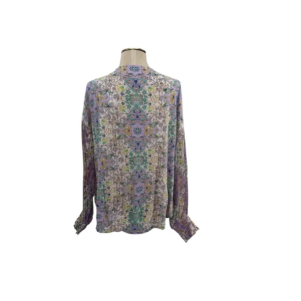 Anthropologie‎ Odetta Embroidered Boho Peasant Top Lavender Petite MP NWT - Image 9