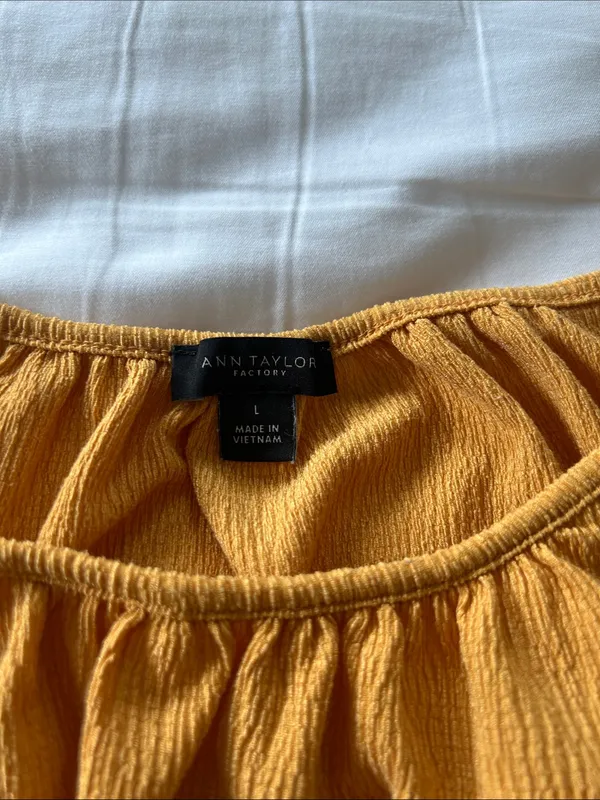 Ann Taylor Mustard Yellow Ruffle-Hem Tank - Image 2