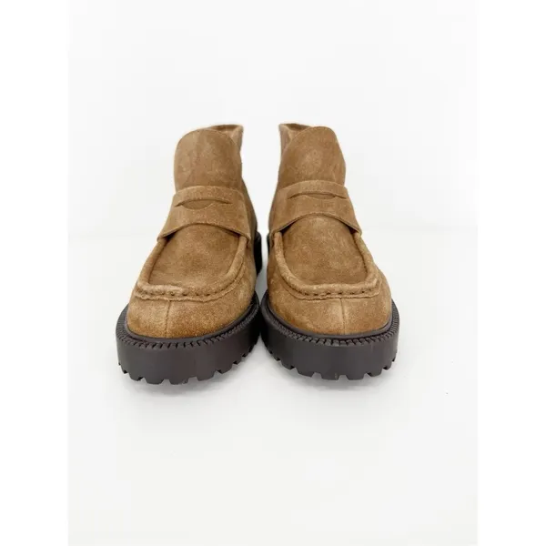 J.Crew Lug‎ Sole Suede Loafer Boots Women's 7 Tan Academia - Image 2