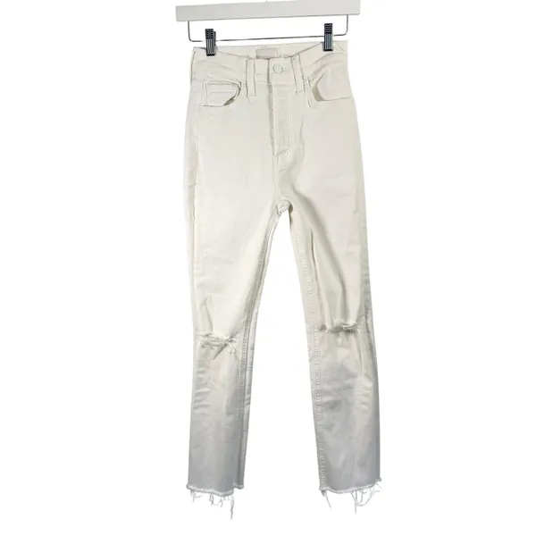 Mother Denim‎ The Tripper Ankle Fray Unfairest of Them All White Jeans Womens 24 - Image 2