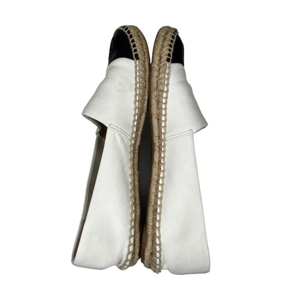 TORY BURCH‎ Colorblock Espadrilles Leather Ivory Black Women’s Size 10 - Image 5