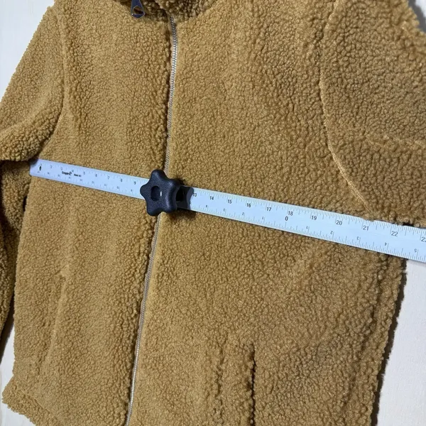 H&M Sherpa Fleece Jacket Men's Large‎ Brown Full Zip Teddy Coat Cozy - Image 4