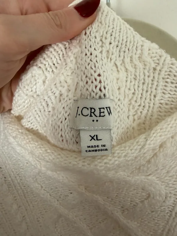 J. Crew Cable Knit Roll Neck Sweater - Image 3