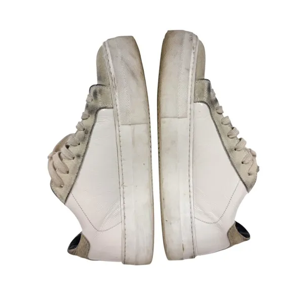 P448 Thea Platform Sneakers White Leather Metallic Heel Size 38/ US 7.5/8‎ - Image 9