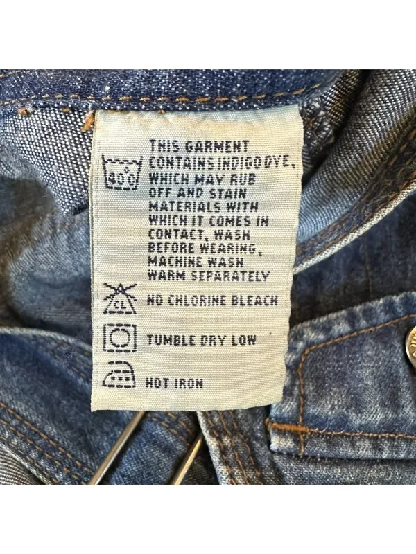 Vintage 90s Unionbay Denim Overalls XL Blue Carpenter Bib Wide Leg Hong Kong - Image 7