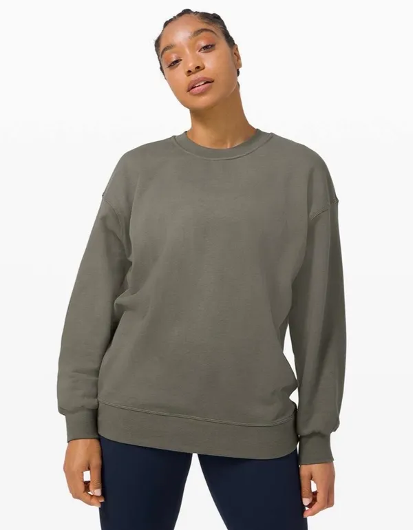 Lululemon Perfectly Oversized Crew Grey Sage 8 - Image 5