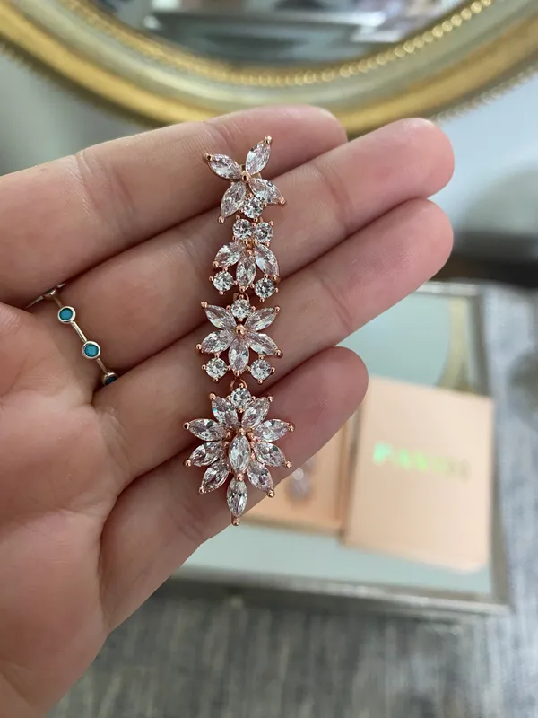 Pavoi Rose Gold Rhinestone Earrings - Image 3