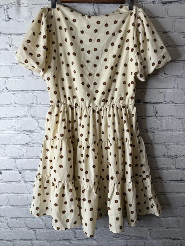 Petal and pup Cream Floral Tiered Babydoll Dress size 4 - Image 4