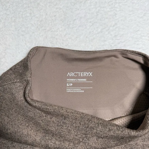 Arcteryx Laina Sweater Dress Above Knee Mock Neck Womens Size S Brown Minimalist - Image 2