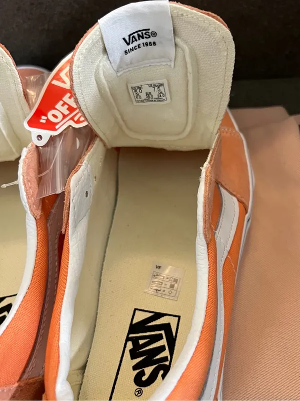 Vans Old Skool Suede Canvas Classic Skateboard Sneakers, Melon Orange/White, 7.5 - Image 13