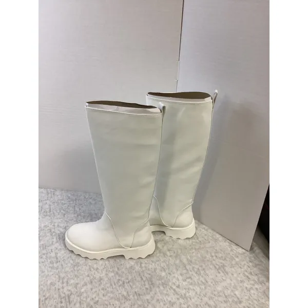 Aerosoles Slalom White PU Tall Lug Sole Boots Womens 5.5M NEW‎ - Image 7