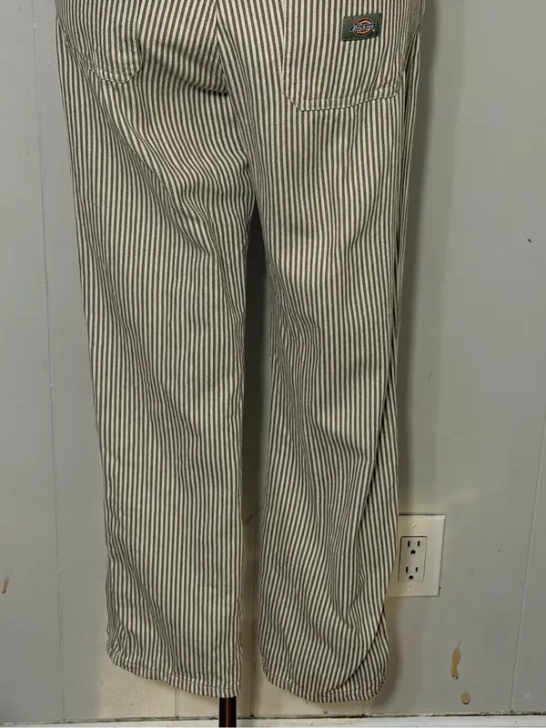 Dickies Women’s Regular Fit Hickory Stripe Bib Overalls Size XS - Image 8