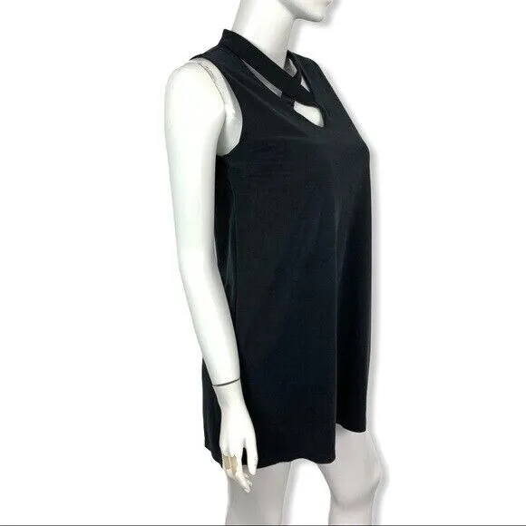 Altar'd State Womens Gray Sleeveless Criss Cross Choker Fit & Flare Dress Medium - Image 3