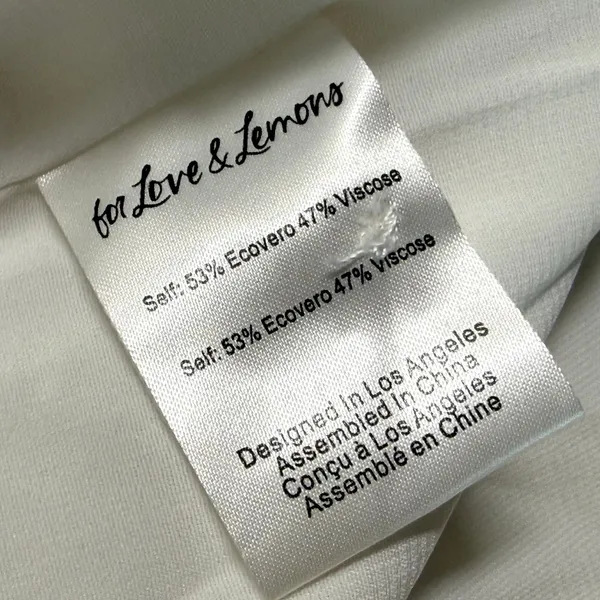 For Love & Lemons White Satin‎ Twist Front Cutout Mini Dress Size M - Image 7