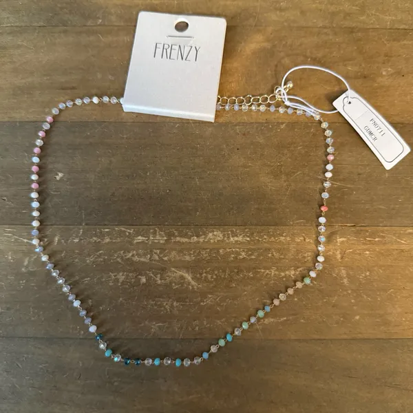 Frenzy dainty multicolor crystal bead necklace - Image 2