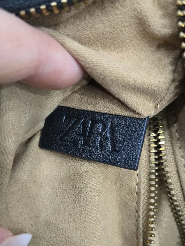 Zara 90's Vintage- Look Black Real Leather Shoulder Bag - Image 7