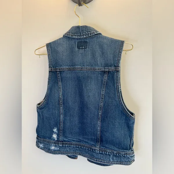 American Eagle Y2K Distressed Denim Vest Medium‎ 2008 - Image 2