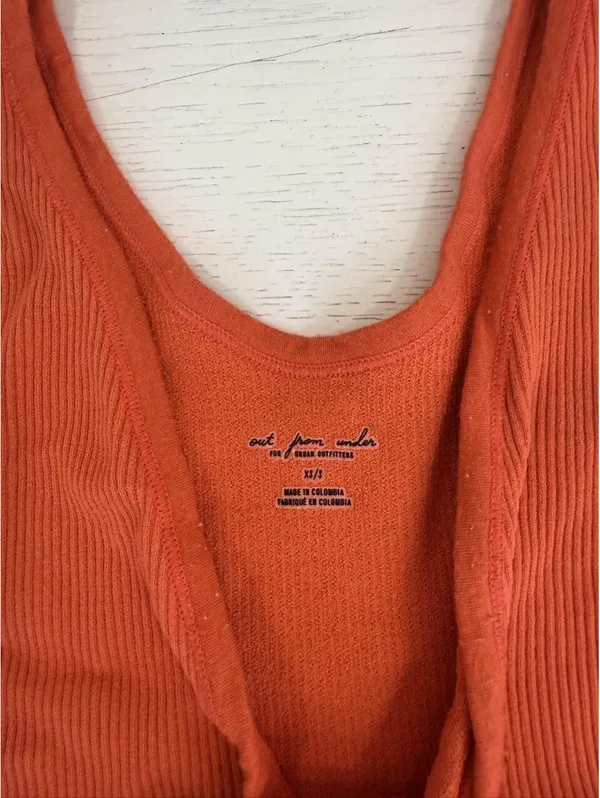 Out From Under Orange Ribbed Tank Top XS/S - Image 3