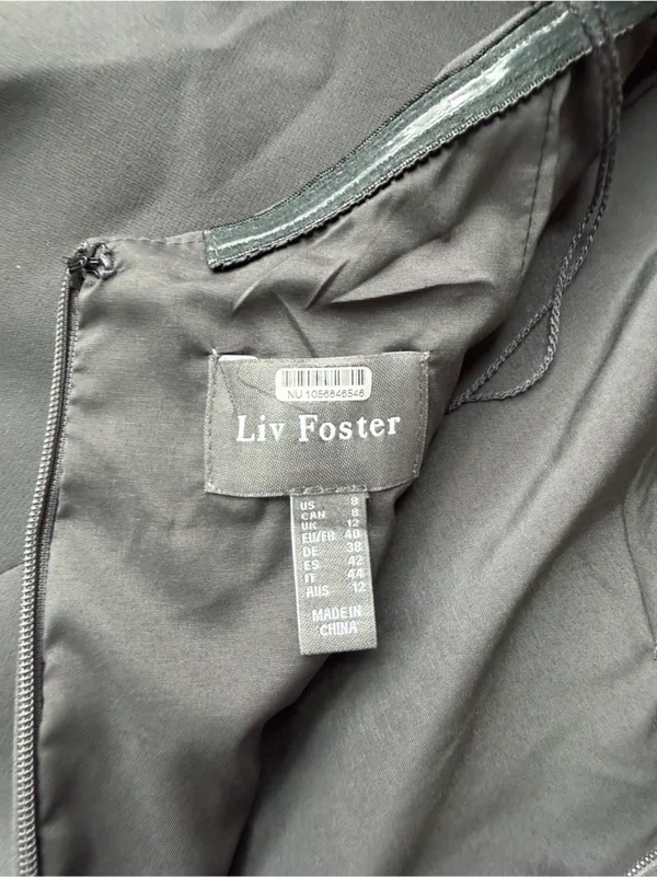 Liv Foster Stretch Crepe Halter Column Gown Grey Size 8 NWT - Image 7
