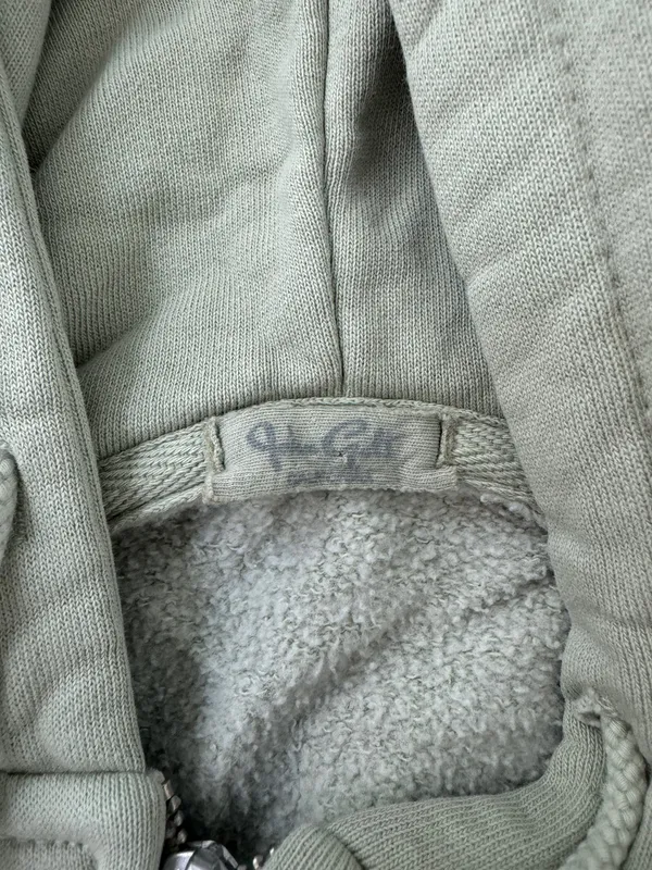 John Galt Green Cropped Zip Up Hoodie - Image 2