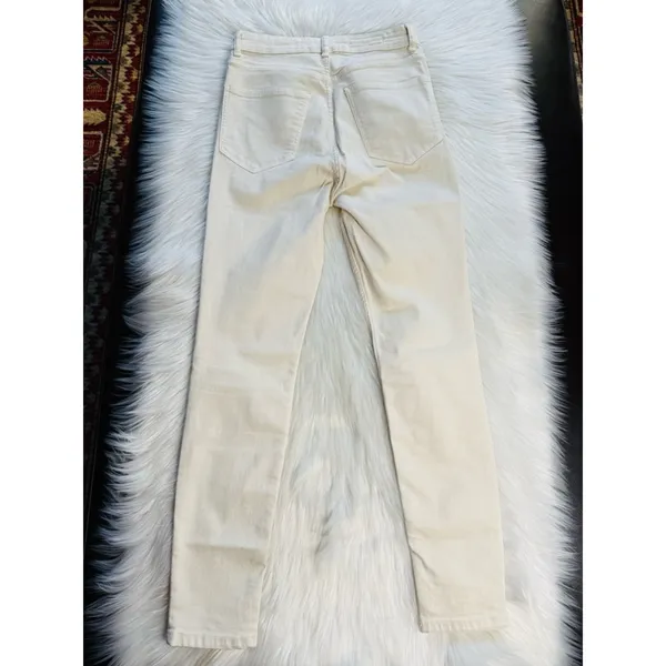 Zara Ecru High Waisted Skinny Jeans - Image 5