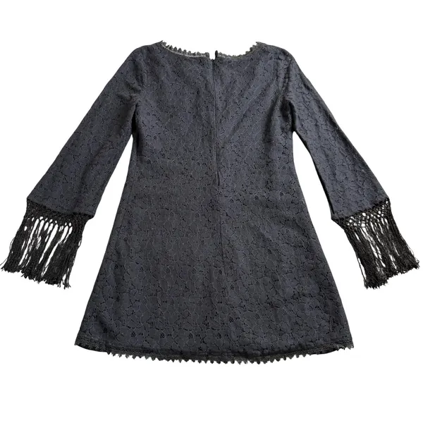Denim & Supply Ralph Lauren‎ Lace Mini Dress Size 4 Black Fringe Victorian Goth - Image 6