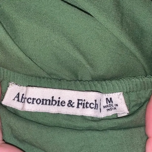 Abercrombie & Fitch Mini Dress Women Green Strappy Empire Waist Boho Feminine M - Image 3