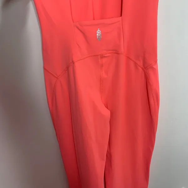 FP Movement Never better Strappy Back Jumpsuit Neon Coral Womens Small - Image 7