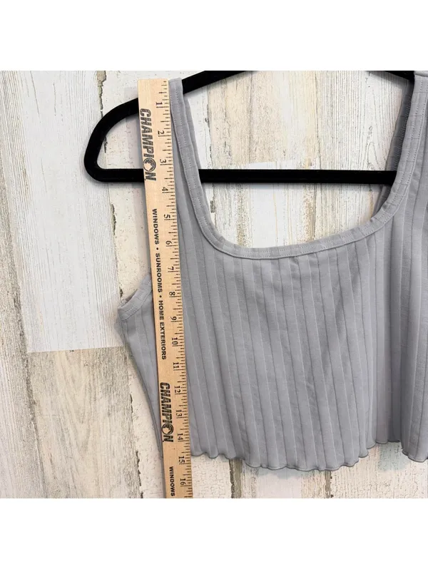 Offline Aerie Women's Small Petite Ribbed Crop Tank Gray Stretch - Image 6