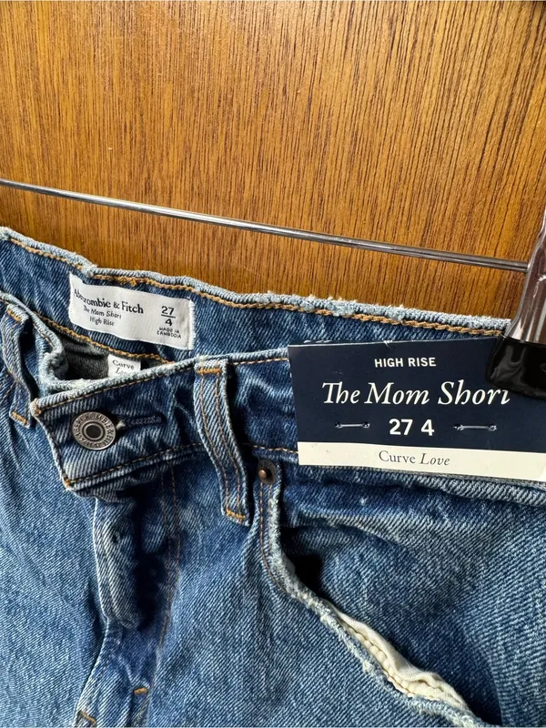 Abercrombie & Fitch A&F The Mom Shorts Curve Love Denim Jorts Denim 4 27 NEW NWT - Image 5