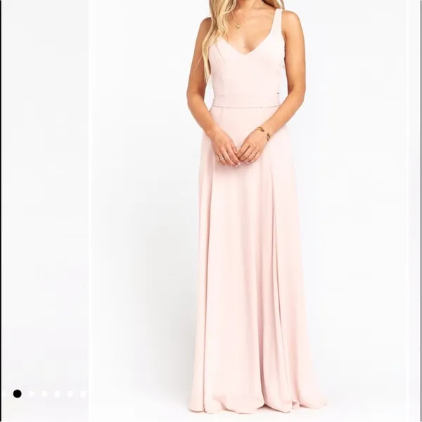 Show Me Your MuMu Jenn Maxi Dress Dusty Blush Pink Small - Image 11