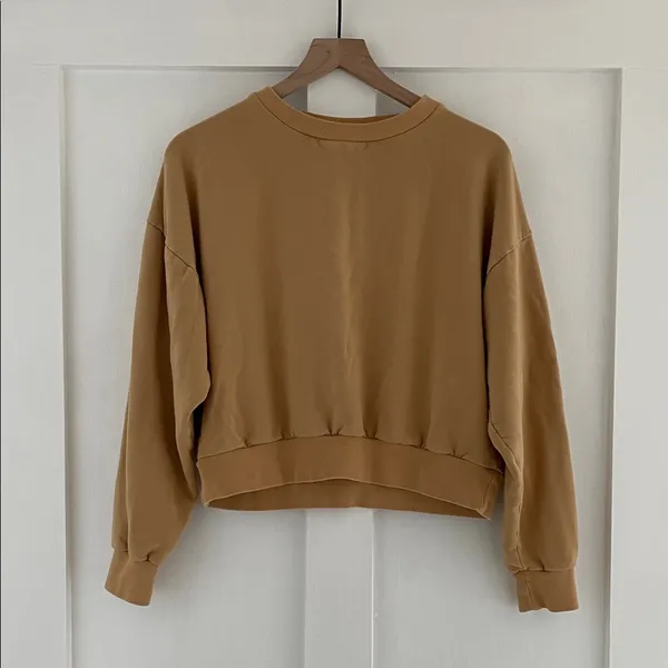 ASOS Boxy Cropped Long Sleeve Crewneck Pullover Sweatshirt Size 10 - Image 2