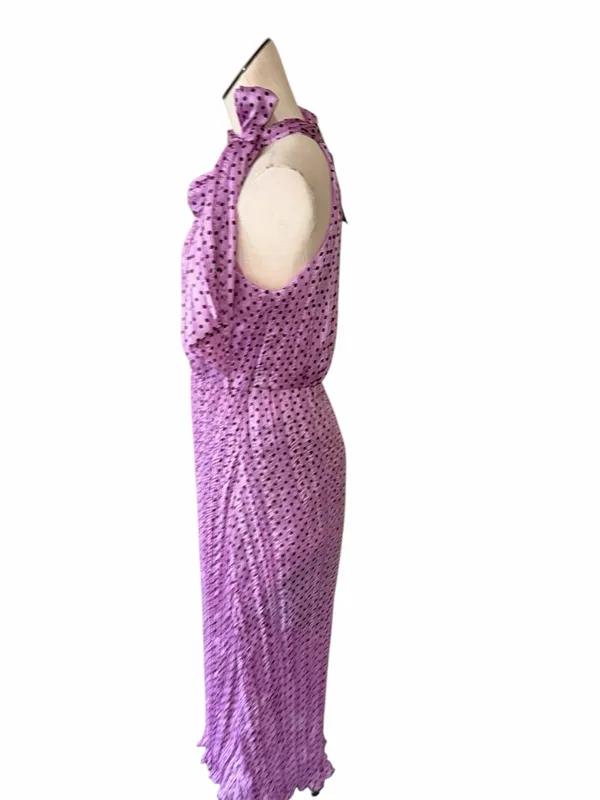 NWT Zara Polka Dot Halter Neckline Midi Pleated Satin Bloggers Fave Dress - Image 10