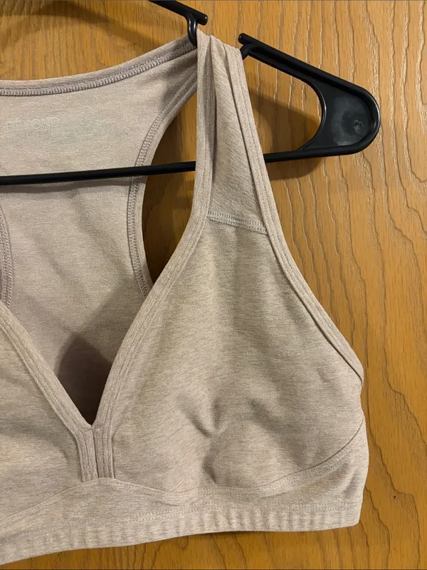 Beyond Yoga Women's Birch Heather Spacedye Lift Your Spirits Sports Bra XL - Image 5