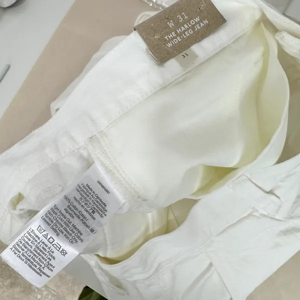 Madewell The Harlow Wide Leg Jean Airy Denim Baggy White High Waist US 31 NWT - Image 10