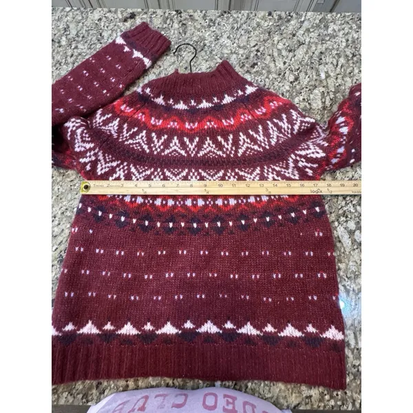 American Eagle Womens Fair Isle Pullover Sweater Size XS Wool Mock Neck - Image 10