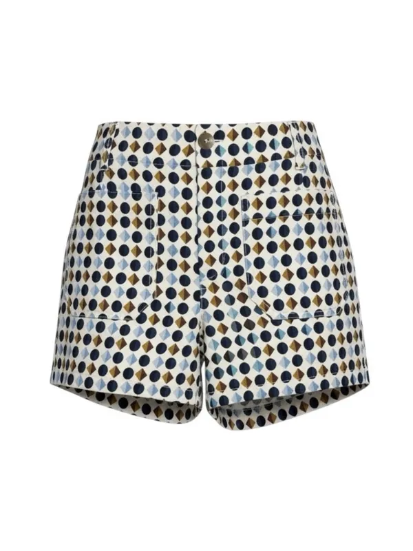 Anthropologie Maeve The Colette Shorts Blue Geometric Print High Waist Size 26 - Image 3