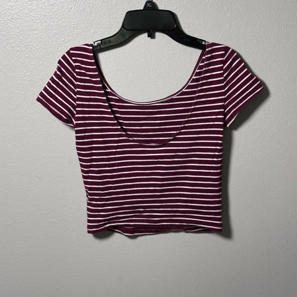 American‎ Eagle Women Cotton Stretch stripe crop top XS - Image 8