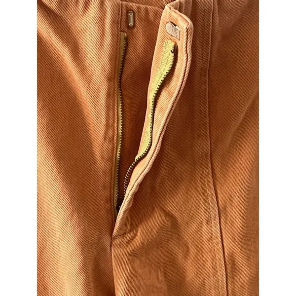 ASOS Pants Women's 26 Camel Wide Leg Crop Cotton Denim Fall Neutral Indie - Image 3