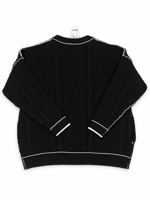 Free People We The Free Cable Tennesee Cable Knit Cardi Long Black White XS NWT - Image 7