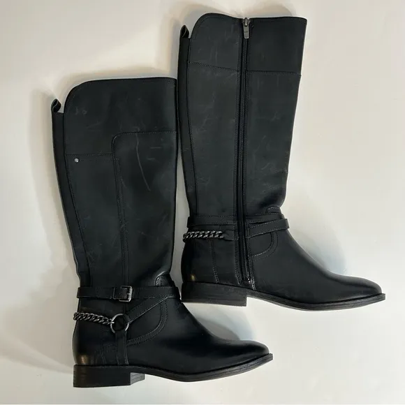 Marc Fisher Alexis Black Leather Riding Boot Size 7‎ - Image 4
