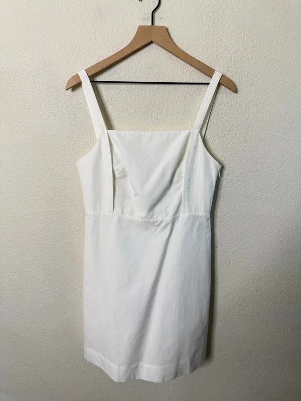 COS Open-Back Mini Pinafore Dress White Womens Size 38 / US M - Image 4