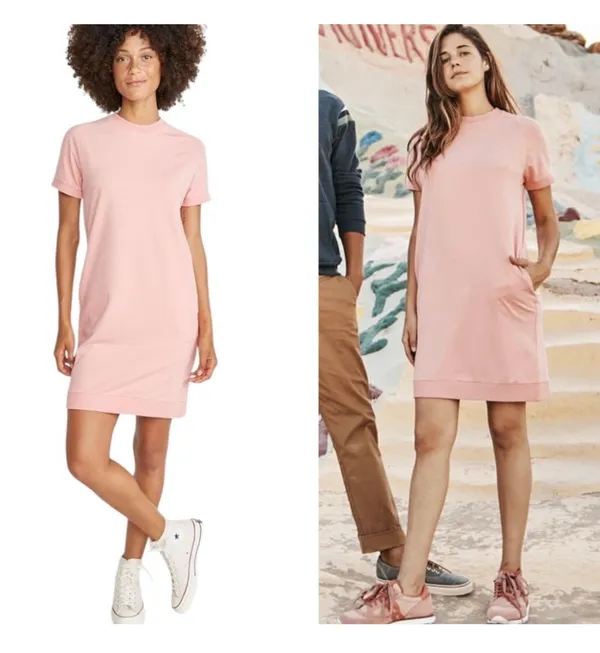 Marine Layer Cassidy Sweatshirt Mini Dress Size Medium Vintage Peach Preppy - Image 2