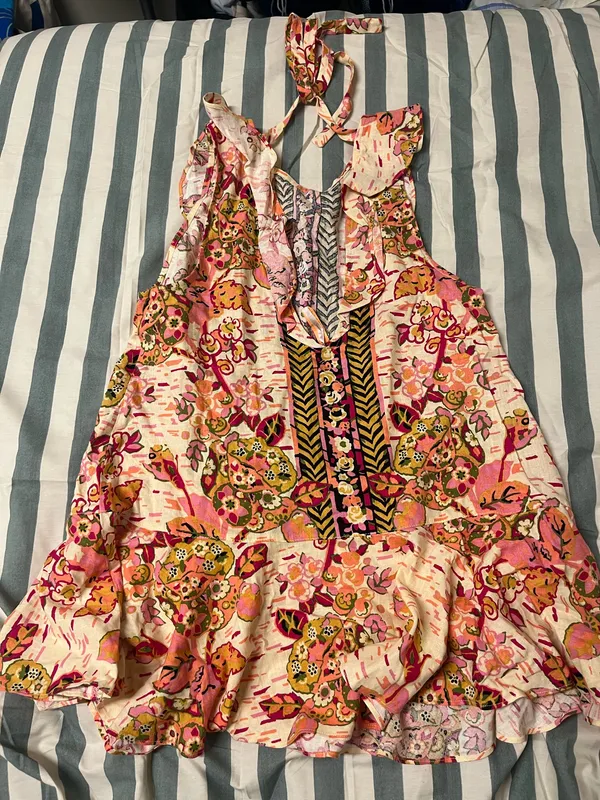 Free People Ruffle Mini Floral Dress - Image 2