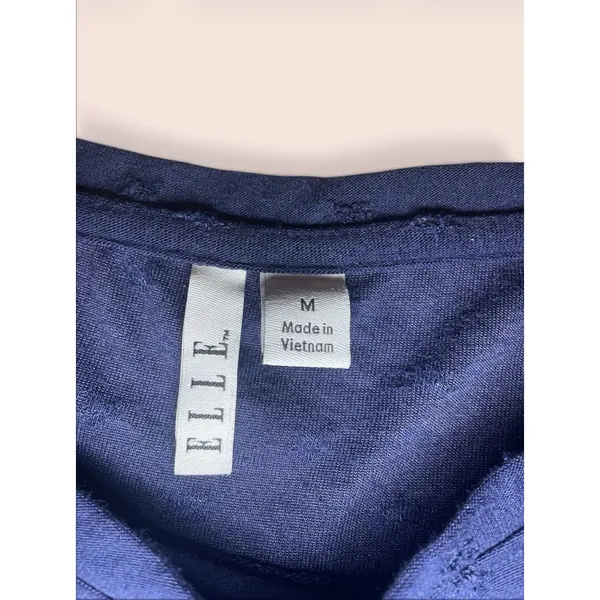 ELLE Blue Textured Sleeveless Round Neck Top Size M - Image 3