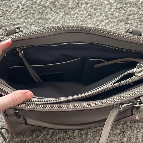 Coach Gray Borough Leather Satchel Tote Bag - Image 5