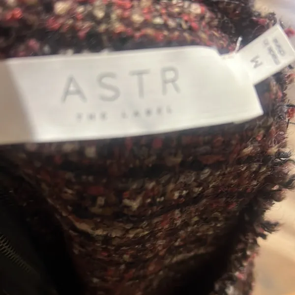 Astr the label brown patterned multicolor tweed short sleeve dress - Image 5