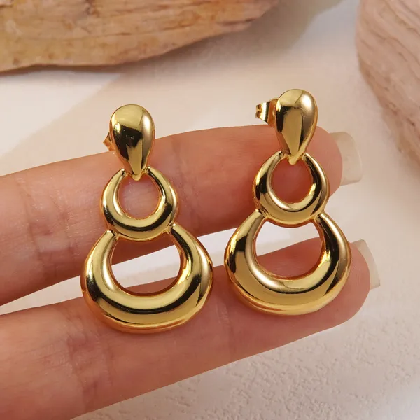 Earrings stainless steel Gold - Image 2