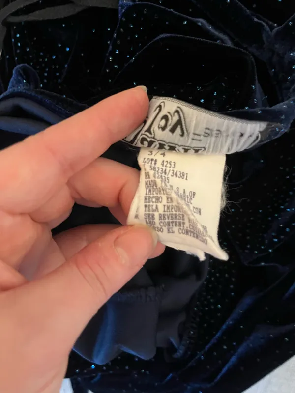 90s Y2K Navy Blue Velvet Formal Dress - Image 10