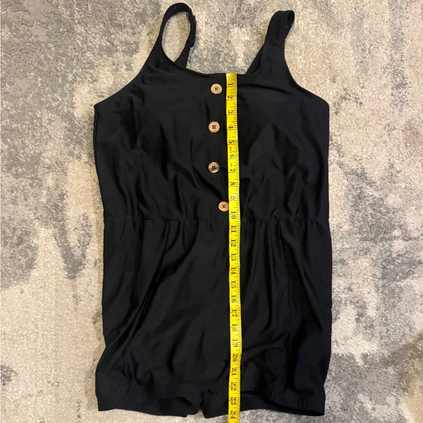 Women’s Black Button-Front Romper Swimsuit - Image 8